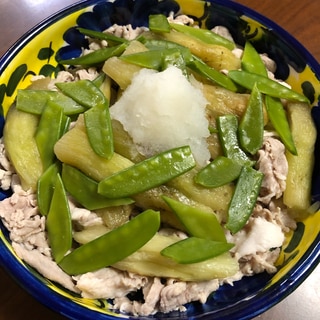 豚しゃぶと焼き茄子のおろしポン酢